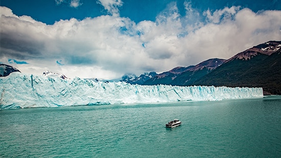 Boat in glacial waters